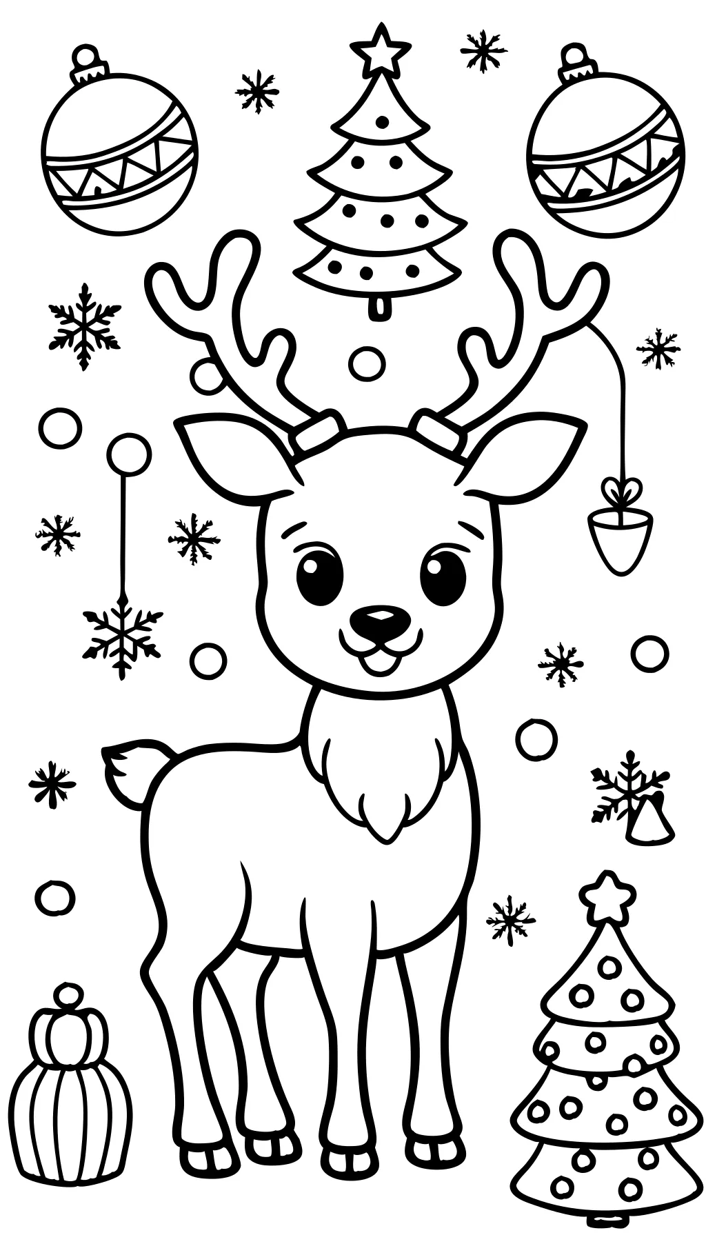 coloriage de Noël de renne